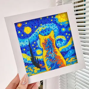DIY Diamond Painting Kit, Cartoon Animal Galaxy Mosaic Art Craft, Gemstone Art Embroidery Set, Beginner and Teenage Craft Gift