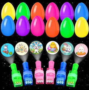 24 Pcs Easter Basket Stuffers Set Includes 12 Easter Eggs & 12 Glow-in-the-Dark Lights Perfect for Kids Teens Classroom Treasure Boxes Egg Hunt Gifts Easter Birthday Party Favors