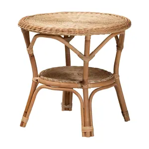 Abbey Natural Brown Antiqued Rattan Coffee Table