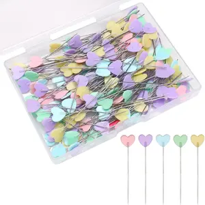 200 count Multicolor Straight Pins Straight Quilting Pins Craft Positioning Pins Fixed Sewing Marker  for Crafting Dressmaker and Other Crafts Making (Love Hearts)