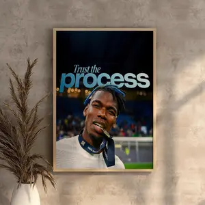 Paul Pogba Fine Art Poster – Motivational Football Quote Print, Soccer Wall Art, Inspirational Athlete Vintage Canvas