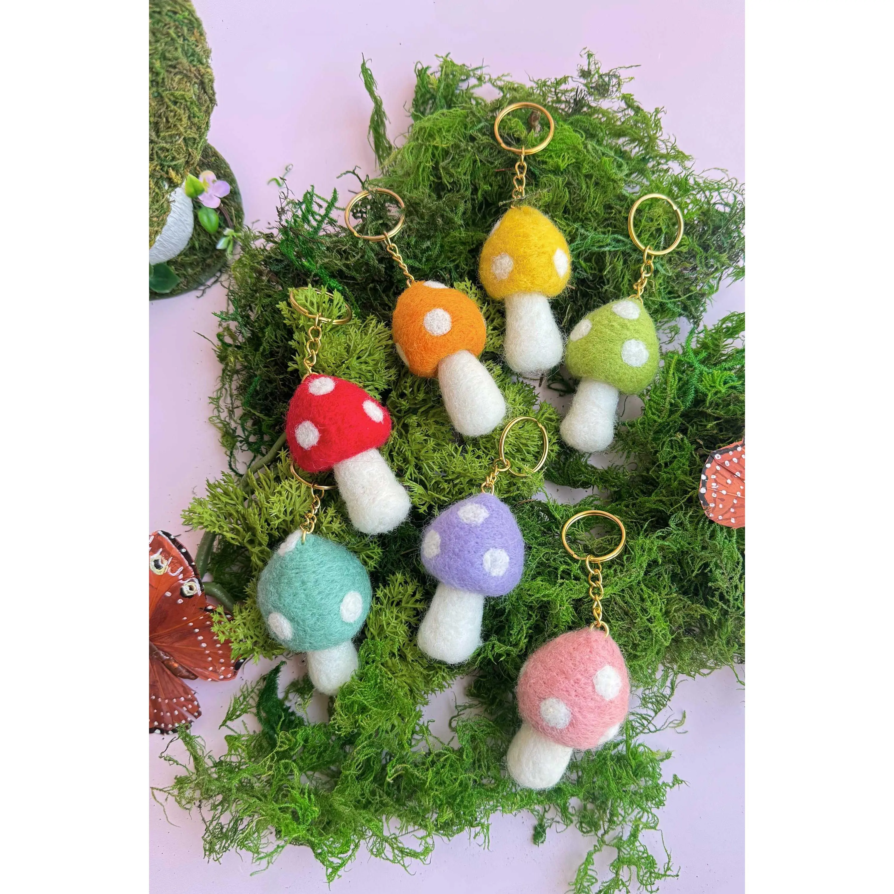 Felt Mushroom Keychain