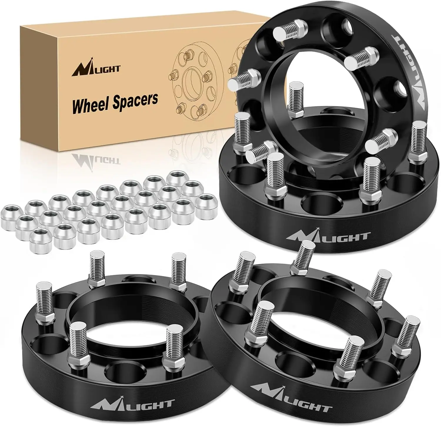 Nilight CNC Forged Aluminum Alloy Hub Centric Wheel Spacers - 6x5.5 Bolt Pattern, 106mm Hub Bore, 1.25 Inch Thickness, Car & Truck Accessories for 1995-2015 Toyota Tacoma, 1995-2023 4Runner, FJ Cruiser, Tundra, Fortuner, Sequoia (Aggressive Look Upgrade),
