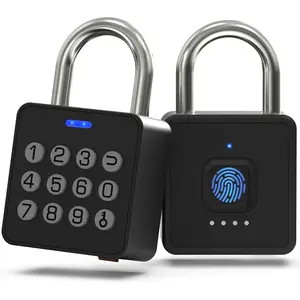 Padlock with Code, Combination Lock for Locker with Bluetooth APP Access, Biometric Waterproof Gate Lock for Fence Gym Locker School Shed