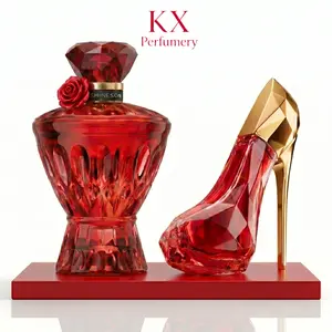 KX Perfumery 2-Piece Ruby Red Perfume Gift Set for Women | Long Lasting Oriental & Orchid Scent | Luxury Red Crystal & High Heel Bottles, Perfect Valentine’s Gift summervibes