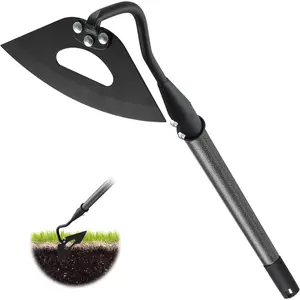 Hardened Hollow Hoe with Handle - 25 Inch -Heavy Duty Garden Hoes for Weeding Loosening Soil Digging Planting Ridging, Handy Hoe Garden Tool