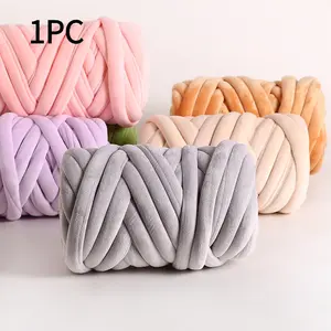 1 PC 250g Extra Thick Iceland Yarn, Flannel-Filled Core Cotton Chunky Wool Yarn, Perfect for Hand Knitting DIY Cat Beds, Pillows, Blankets & Baby Bumper Pads