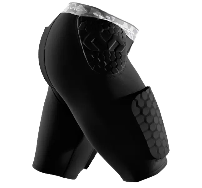 MCDAVID HEX® Thudd Short, Adult Football Padded Protective Gear with Dual-Density HEX Pads for Hips & Thighs, Moisture-Wicking Leg Compression, Hip Padded Protective Gear