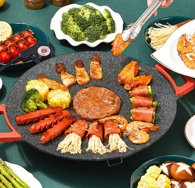 Large Nonstick Electric Griddle for Family, Keto Meals - Low-Fat, High-Flavor, Smokeless, Adjustable Thermostat with 5-Level Temperature Control for Cooking Fish, Meat, Veggies