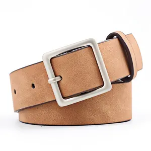 Women's Slim Fit Belt for Jeans - Luxury Designer Square Metal Pin Buckle, Versatile Casual to Party Belt for Daily Commute, Festive & Athletic Wear, Waist Belt, Jeans Accessory, Modern Fashion Accessory, Highquality Buckle
