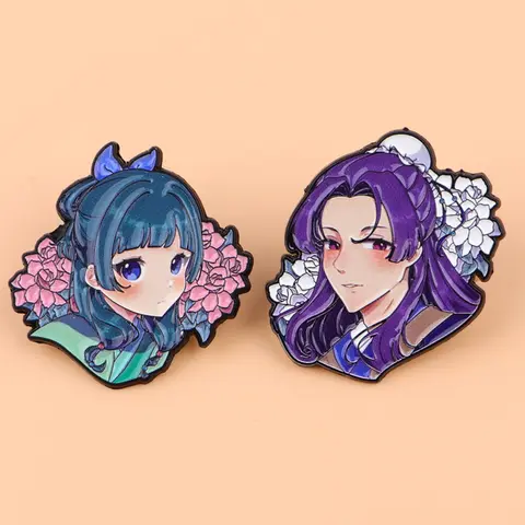 2pcs/Set  Cute Anime Enamel, Daily Wear Accessories, Elegant Badge Broched Pins Gift for Her, Friend, All Seasons Fashion Jewelry