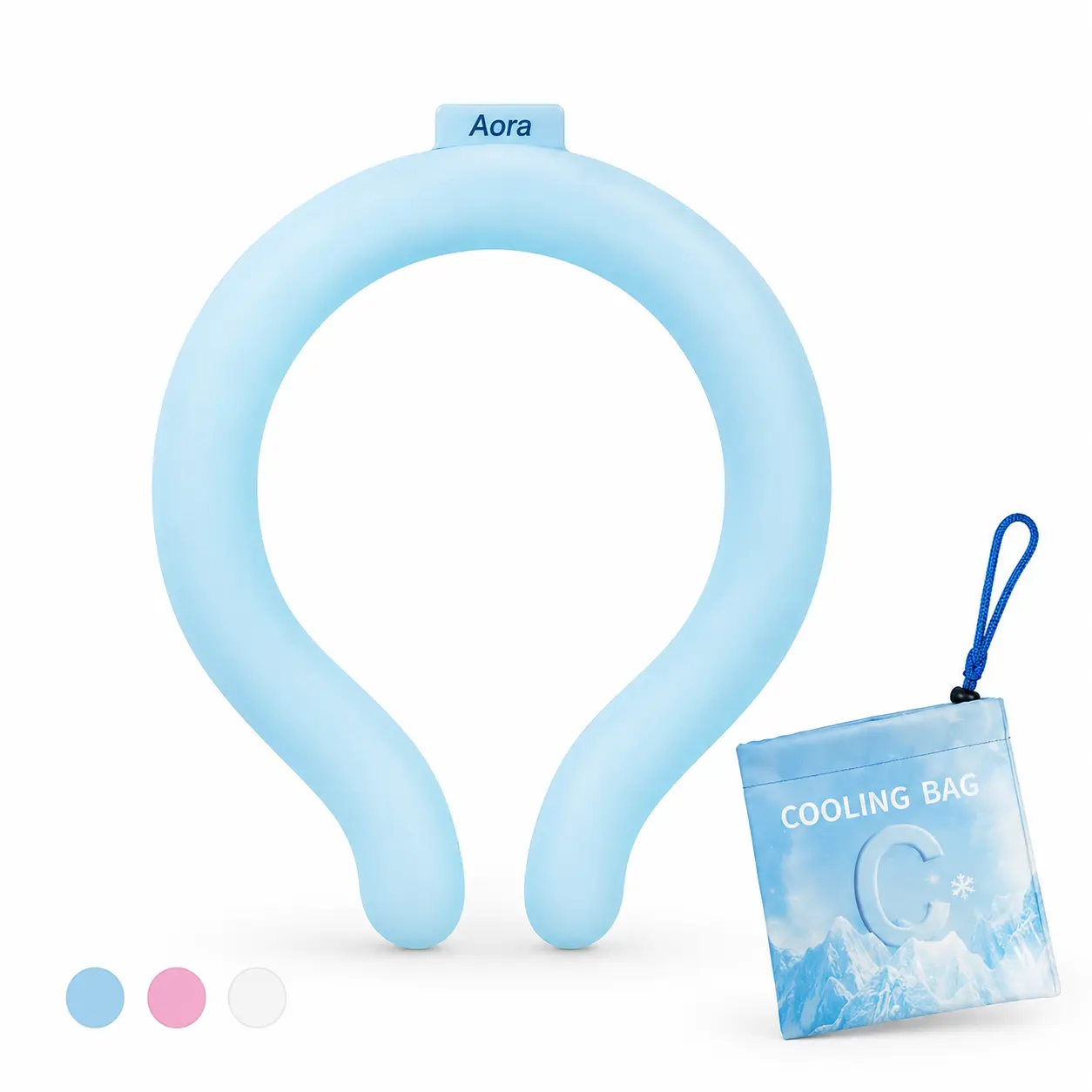 Reusable PCM Material Summer Cooling Neck Ring with Portable Cotton Thermal Bag - Hands-Free Ice Pack for Outdoor Activities, Sporting Events (Up to 5 Hours Cooling Sensation)