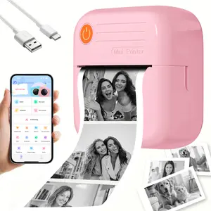 Portable mini printer - USB rechargeable, ink free thermal printing, photo printing and labeling, wireless connection, clear presentation, perfect for homework, notes, and family gifts
