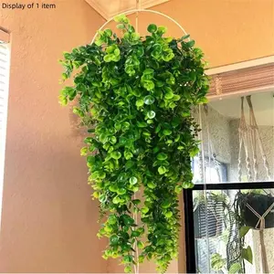 Artificial Eucalyptus Vine, 1 Count Fake Plant Vine, Hanging Fake Plant, Wall Hanging Simulation Green Plant, Home Outdoor Decoration Flower