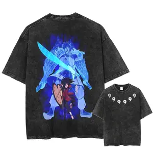 Madara Oversized Vintage T-shirt V1, Acid Wash Shirt,Anime Clothing, Gif for men, Y2K shirts