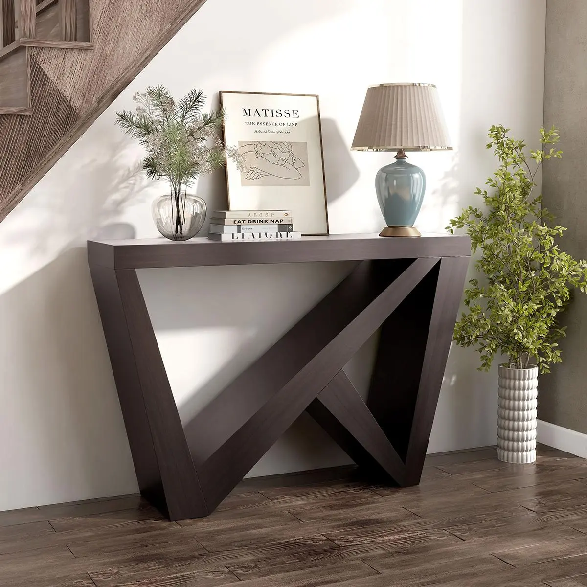 24/7 Shop At Home Naomi Modern Decorative Accent Console Table with W-Shaped Legs for Living Room, Hallway, Entrance, Small Spaces