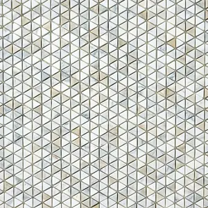 Calacatta Gold Triangular Hex 12x12 Tumbled Marble Mosaic Tile Sample