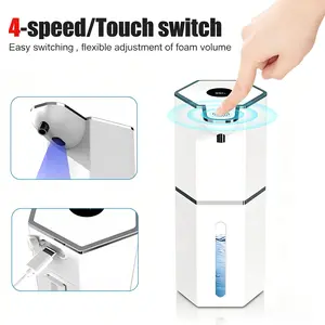 Touchless Foaming Soap Dispenser - Automatic, USB Rechargeable with 4 Adjustable Levels. 12oz Waterproof & Leak Proof Design, Perfect White Gift for Kitchen, Bathroom & Home.