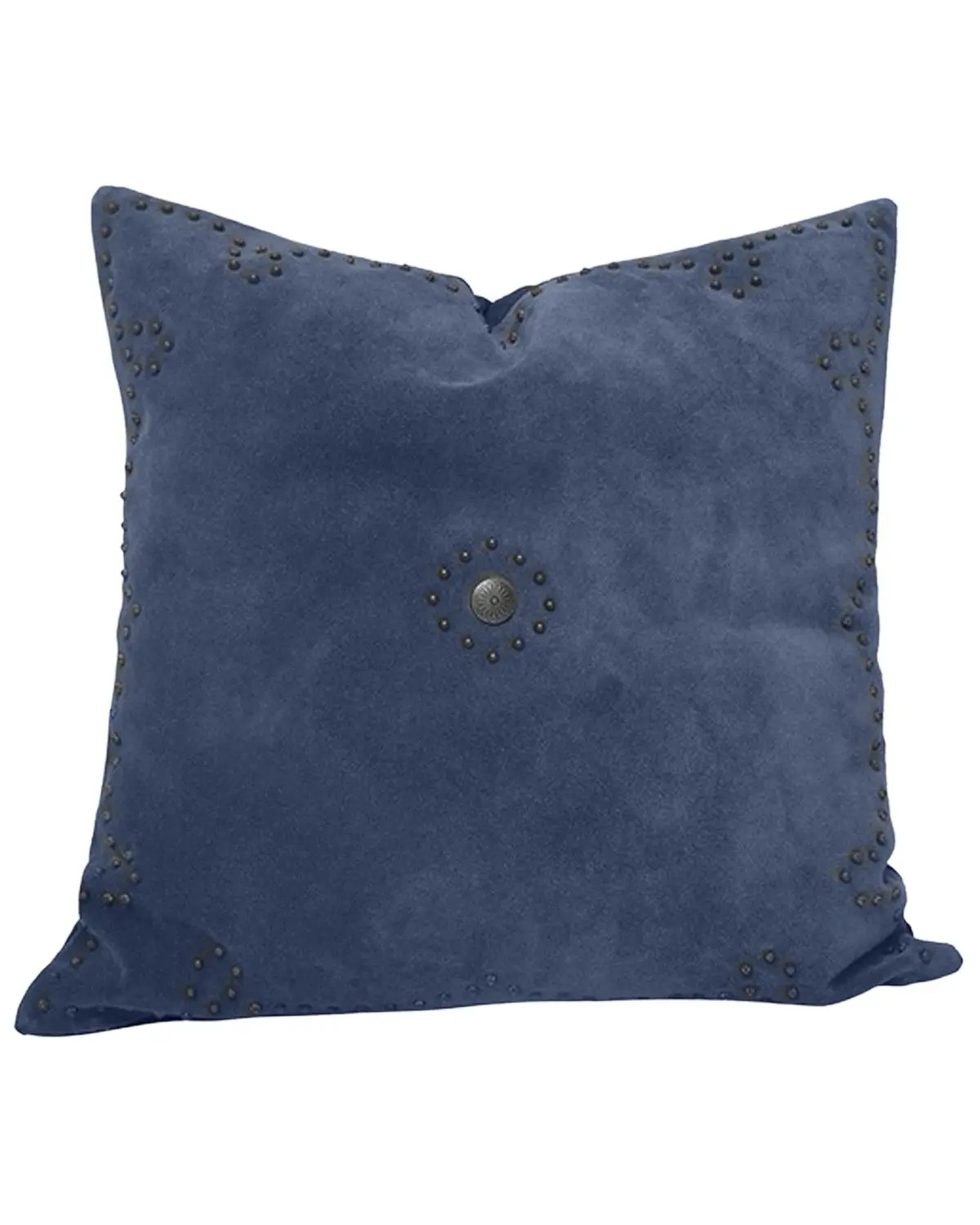 Hiend Accents Unisex Western Suede Antique Silver Concho And Studded Pillow - Pl5030-Os-Na