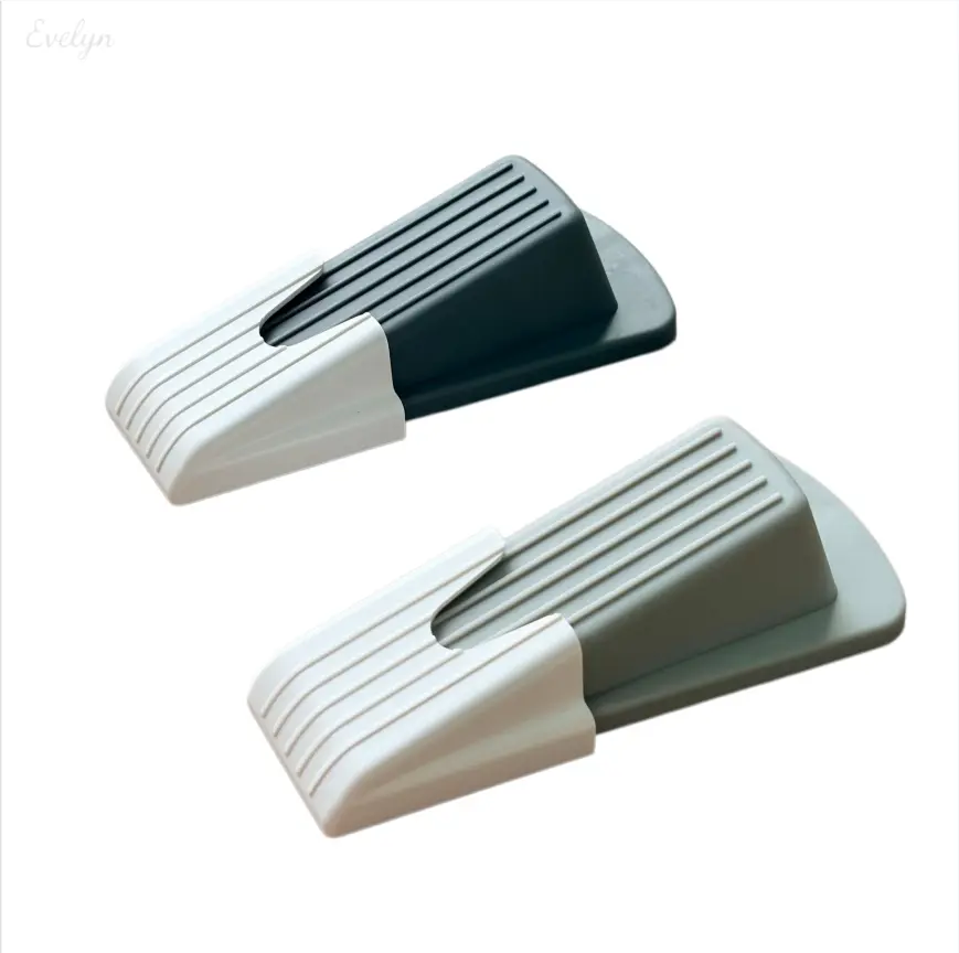 2 Pack Wedge Door Stopper, Non Slip Rubber Anti Scratch Door Stop, Shock Absorbent Floor Holder for Bedroom, Bathroom, Nursery & Office Interior Home Doors