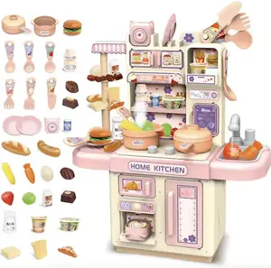 Kids Kitchen Play Set, Interactive Kids Kitchen Playset with 33Pcs of Pretend Kitchen Food Toys Cooking Stove Steam,Play Sink for Boys Girls Toddlers Aged 3-5 Years