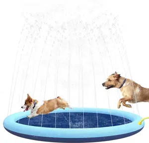 Splash Pad for Dogs Kids, Non-Slip Pet Thickened Durable Sprinkler Wading Pools, Splash Play Mat Outdoor Game Water Toys for Baby Girls Boys Children Pets