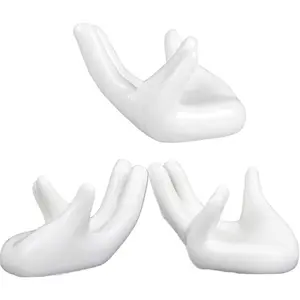 3 Pack Air  Holders Ceramic Mini Hand Shape Stand Tillandsia Holder Small Container Pot Hand Shape Small Container Airplant Display Container Pot  Decorative  Decor