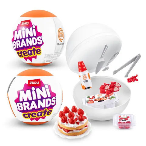 Mini Brands Master Chef Collectible Capsule Kit - 2-Pack Classic Novelty Resin DIY Play Playset for 6-8 Years, Non-Edible Food Miniatures, Playful Capsule Toys to Collect & Create 11 MasterChef Dishes (Choking Hazard Small Parts)