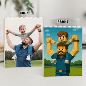 Personalized Photo Building Brick Block, Father's Day Dad Gift
