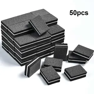 Nail Buffers (50 Pack), mini Buffer Block Nail File for Acrylic Nails and Natural Nails, 100/180 Grit Nail Buffer Block Bulk Buffing Blocks for Nail Buff Professional Manicure File Blocks Set Black