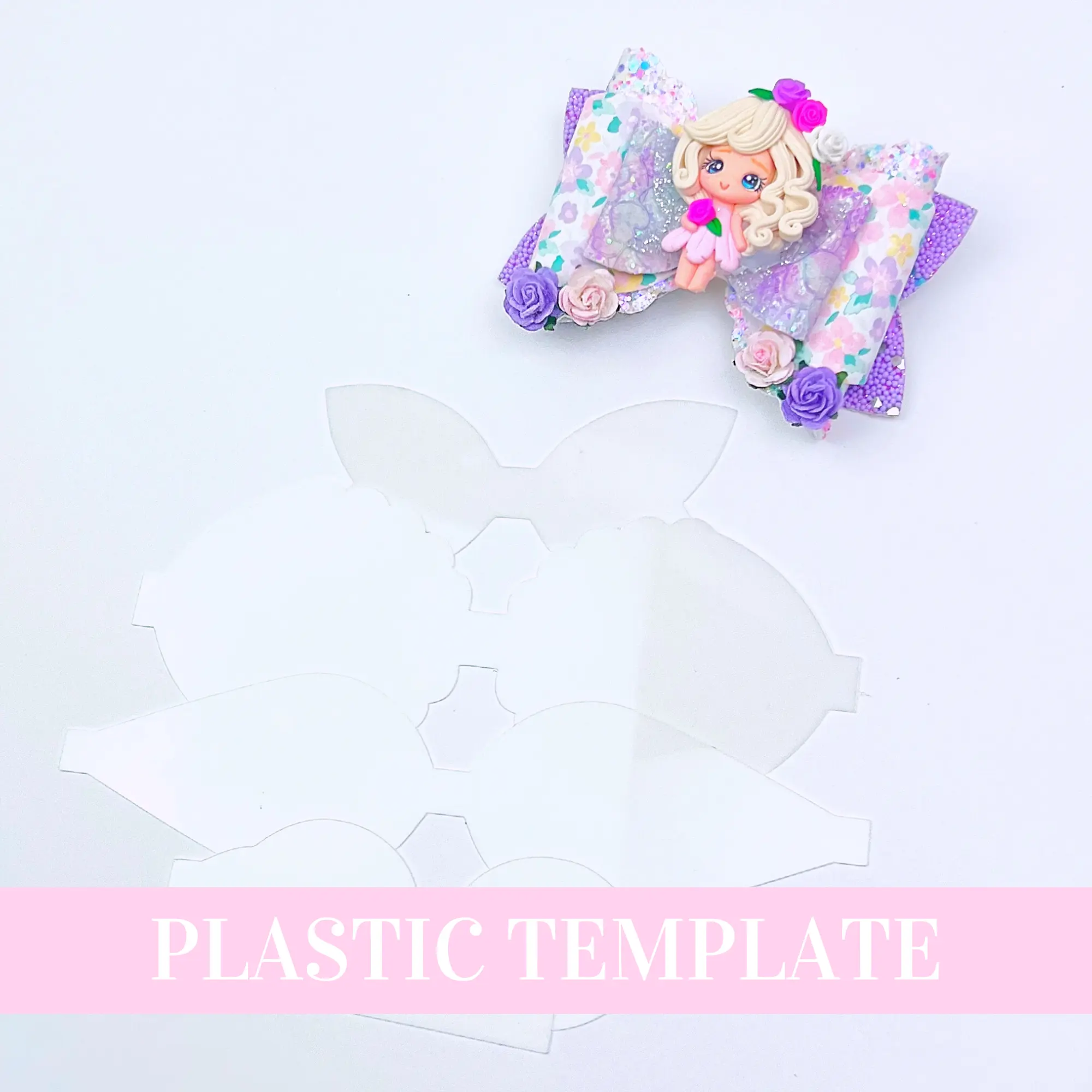 Bow # 155 Plastic Hair Bow Template - 5 sizes - Hair Bow Template Plastic Trace and Cut Template