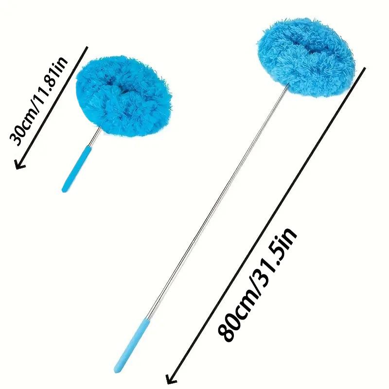 [Extendable Microfiber Duster] Extendable Microfiber Duster | Versatile & Washable & Reusable for High Ceilings, Fans, Furniture & Cars Blue Slanted Design