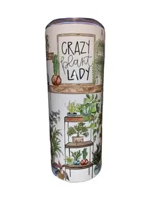 Crazy Plant Lady - 20oz oz 20 oz. 20oz. - Skinny Straight Sublimation Tumbler - Amy's Tumbler Junkies - Your Favorite Tumbler Shop!