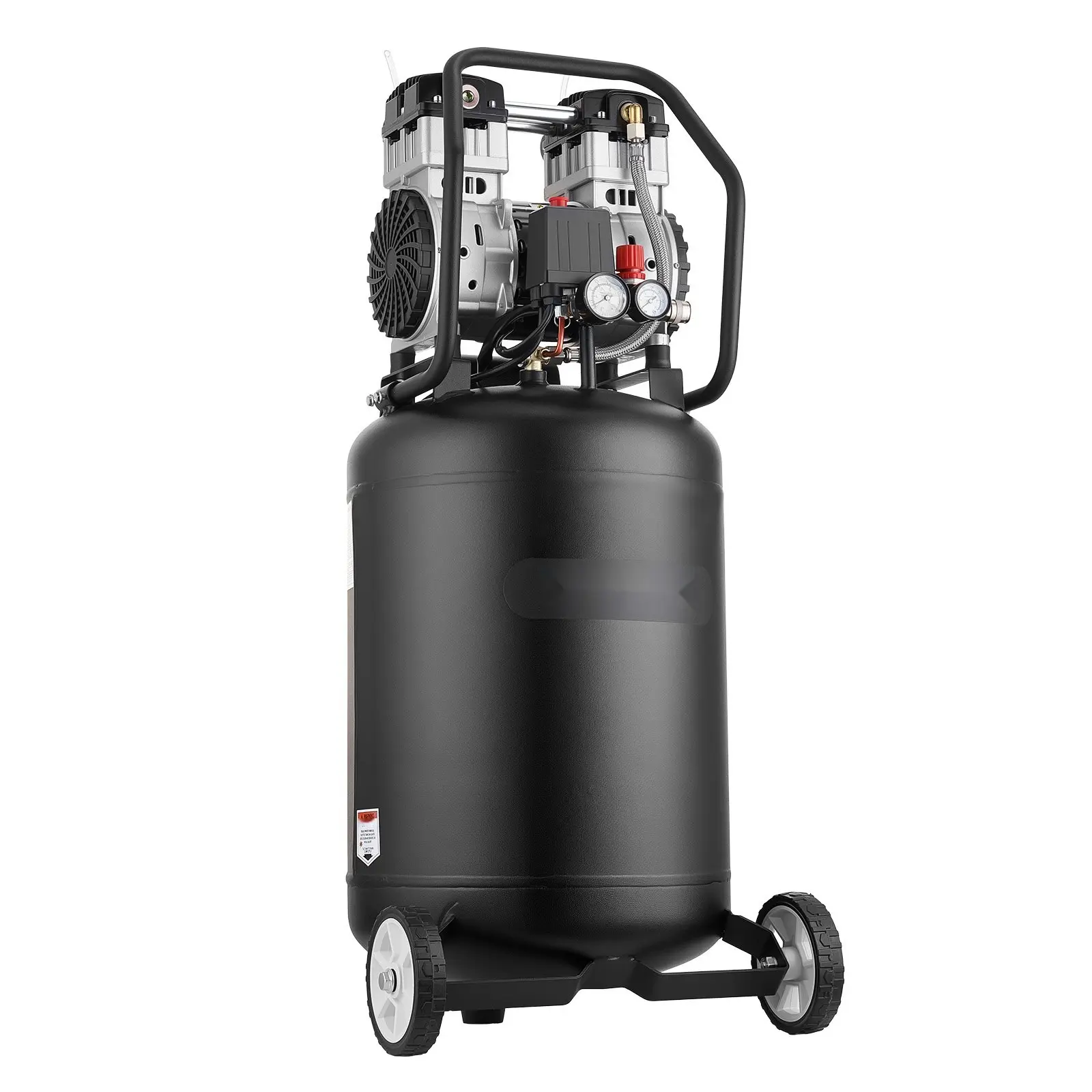 20-Gallon Oil-Free Air Compressor, 2HP Motor, 4.5 SCFM At 90 PSI, Max 125 PSI, Portable On Wheels, 120V Electric, Ideal For Auto Repair, Tire Inflation, Spray Painting, Woodworking, Nailing And Finishing Projects