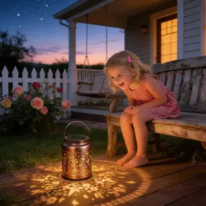 Solar Hummingbird Lantern Outdoor - Hanging Metal Cutout Light with Cylinder Shape - Waterproof Garden Decor for Patio Pathway - Auto On/Off Night Light for Yard, Gifts for Mom Women  Waterproof Night Light Auto Dusk to Daw