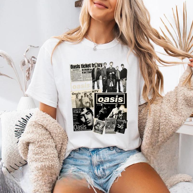 2025 Oasis Snoopy Peanuts Punk Rock Tour T-shirt, Graphic Tees, Rock Music Lover T-Shirt, Casual Wear, Gift For Fans, Comfortable Unisex T-shirt