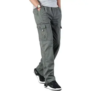 Men's Full Elastic Waist Loose Fit Lightweight Workwear Pull On Cargo Pants