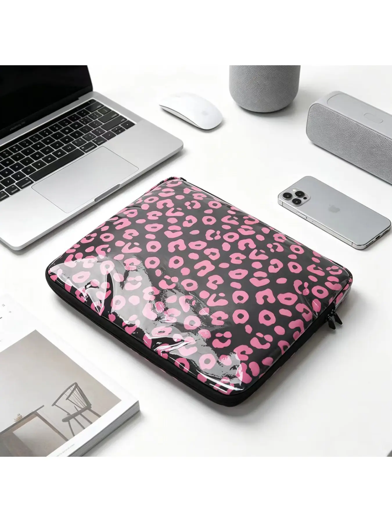 2026 New Waterproof Laptop Bag 14 Inch Universal Polyester Lining Notebook Case Printed PVC Messenger Bag for Daily Use Laptop Sleeve