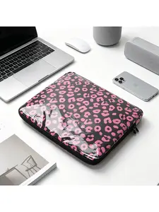 2026 New Waterproof Laptop Bag 14 Inch Universal Polyester Lining Notebook Case Printed PVC Messenger Bag for Daily Use
