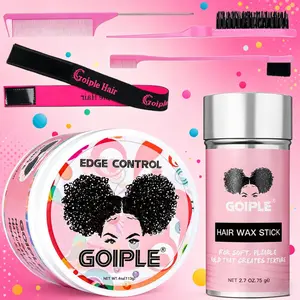 Hairline Styling Kit with Wax Stick & Edge Control Gel | All-in-One Braid & Edge Tamer with Comb & Headband for Curls, Braids & Twists