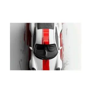 Customized Christmas placemats Sleek White Sports Car With Red Stripe Rests Above Bold Red Paint Splatter Background