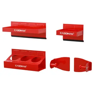 CASOMAN 4PCS Red Magnetic Toolbox Shelf, Tray, Paper Towel Holder, Variety of Use, Durable, Magnets Any Metal Surface，#TikTokShopfalldealsforyou