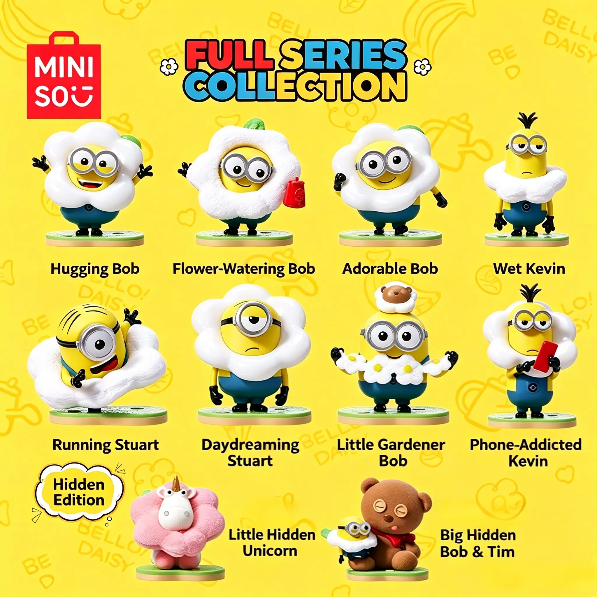 Minions Flower Park Surprise Box Figurines Cute Minion Character Mini Statues Kawaii Desk Shelf Display Ornament Trendy Collectible Toy For Bedroom Home Decor & Fans backtoschool, Back To School