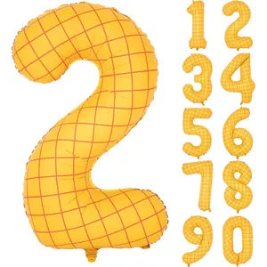40" Matte Yellow Balloons Toy Inspired Story Theme party Supplies, Number Birthday Decoration, Cowboy Decorations Western, Cowgirl Party Balloon Digital 2