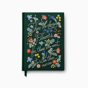 there are always flowers embroidered journal