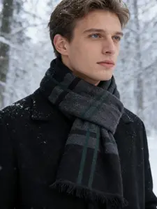 Men's Winter Warm Scarf, Blanket Scarf, Casual Soft Comfy Shawl for Business & Leisure, Warm and Cold Protection Scarf for Outdoor Activities, Daily Wear, Christmas Gifts