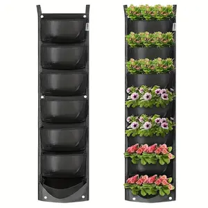 7-Pocket Vertical Garden Wall Planter - Perfect for Herbs, Succulents, Flowers & More - Waterproof Flowerpot Bag for Home Decoration, Outdoor, Patio, Balcony, Garden & Christmas Decor!