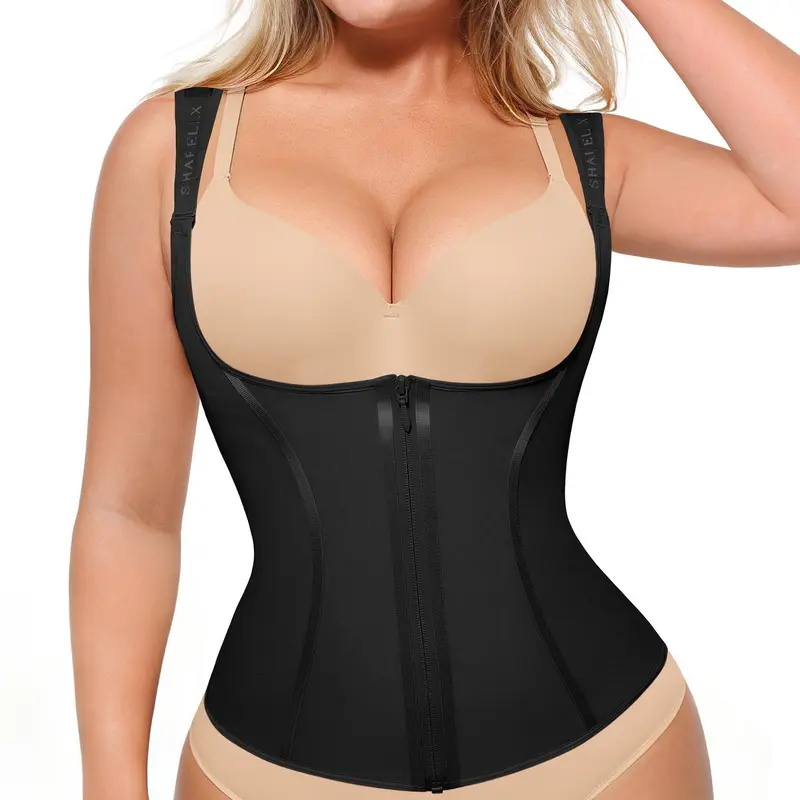 Burvogue U-shaping Waist Trainer Women Corsets Colombian Girdles 17steel Bones Latex Waist