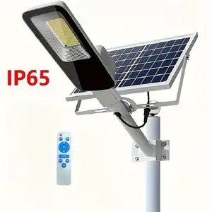 Solar Lights IP65 Waterproof Outdoor Lighting White Light Dusk to Dawn Remote Control Wall or Pole Mounted