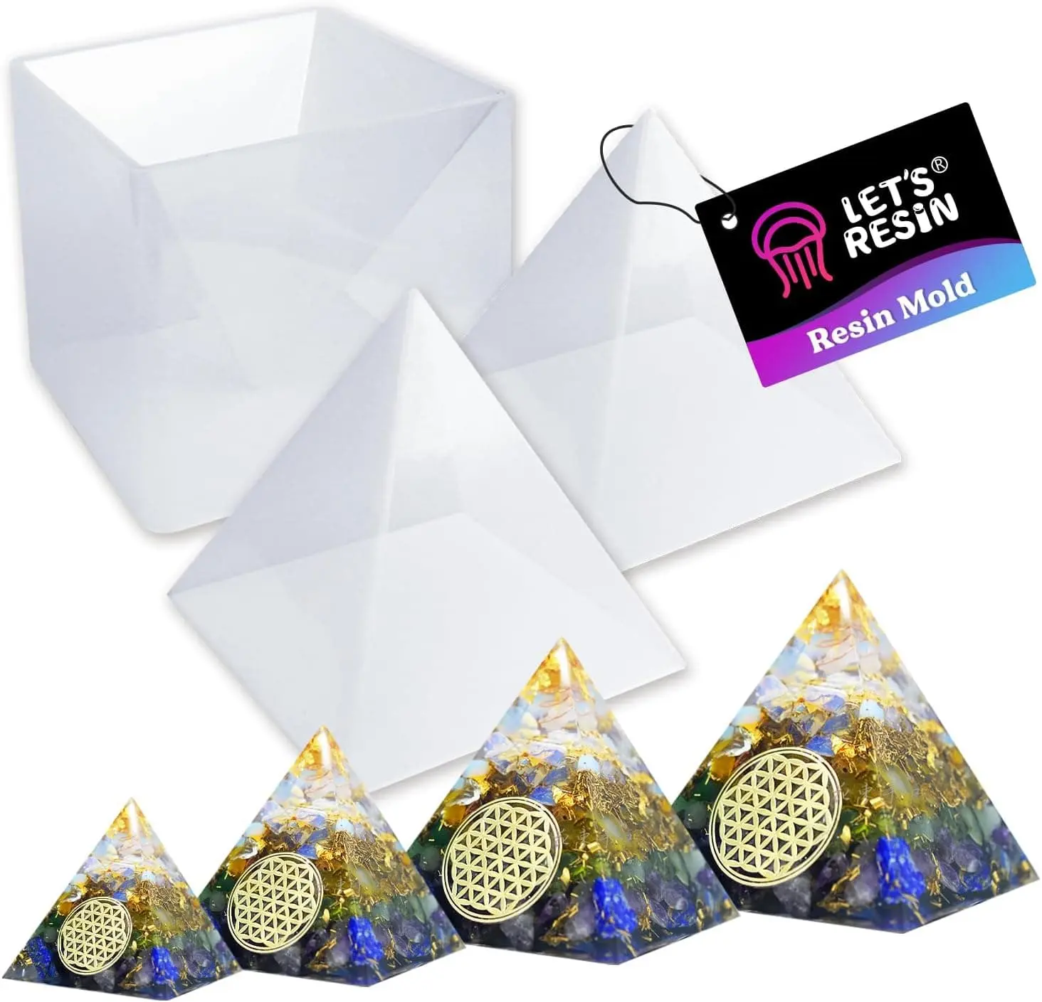 Pyramid Molds for Resin,Large Silicone Pyramid Molds,Silicone Resin Molds for DIY Pyramid, Jewelry,Great for Paperweight, Home Decoration(Height:15cm/5.9inch) -LET'S RESIN